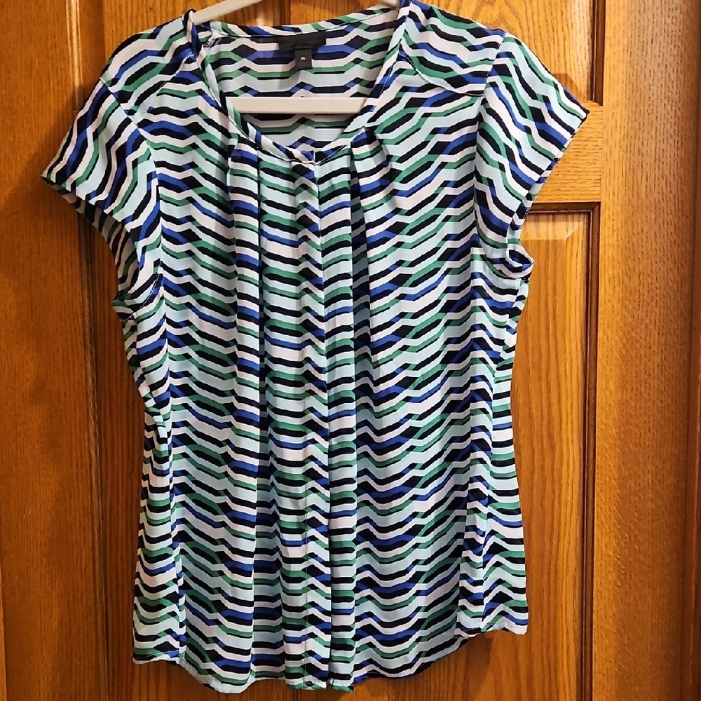Worthington Multicolor Wave Pattern Blouse